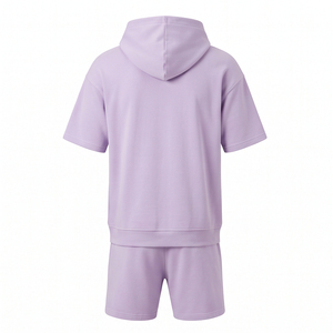 High Quality Cotton Summer Tracksuit <b>Mens</b> Casual O Neck <b>Short</b> Sleeve <b>Top</b> Drawstring Sweat <b>Shorts</b> <b>Set</b> Custom Brand Clothing - Product Image 2