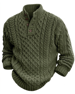 Suéter de Punto para Hombre, Corte Ajustado, Cuello Medio, Acrílico, Antipilling, Manga Larga, Otoño Invierno, Informal - Product Image 3