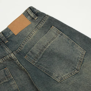 Pantalones Cortos de Mezclilla Personalizados para Hombre, Estilo Vintage, Lavados, Holgados, Fabricante Mayorista OEM - Product Image 5