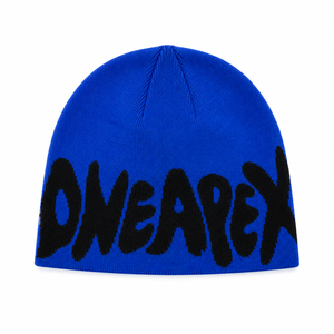 White Blue Star Graphic Knit Beanie Hat Custom Logo Ribbed <b>Winter</b> <b>Cap</b> Unisex Streetwear Fashion Headwear Wholesale OEM - Product Image 5