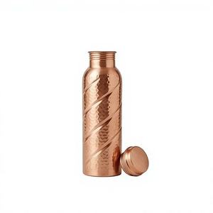 <b>Copper</b> <b>Water</b> <b>Bottle</b> With Black Marble Pattern Portable Travel Thermos Modern Design Eco Friendly Drinkware - Product Image 3