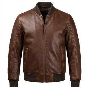 Chaqueta de cuero de alta calidad para hombre, nuevo diseño, chaqueta de cuero gruesa para hombre, para uso en exteriores en invierno, mantiene el cuerpo caliente. - Product Image 3