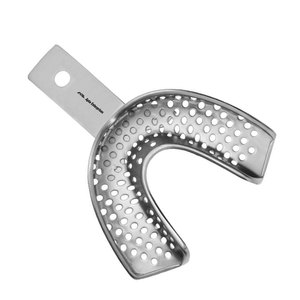 Porte-empreinte dentaire avec bordure L3 perforée, taille M, en acier inoxydable, réutilisable, autoclavable, orthodontique, prothodontique - Product Image 3