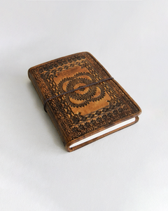 Leather Journal Gift for Her | Hand Embossed Mandala Notebook | Refillable Travel Diary | Vintage Handmade in India - Product Image 5