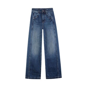 Jeans de Mezclilla para Hombre, Corte Recto, Cintura Alta, Estilo Casual, Lavado a la Piedra, Ajuste Amplio, Estilo Primavera - Product Image 4