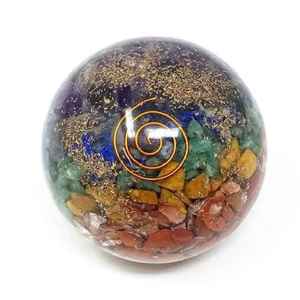 Esfera de Orgonita Natural de 7 Chakras, Bola de Energía de Cristal Curativa con Espiral de Cobre Hecha a Mano, Decoración para Meditación y Reiki - Product Image 4