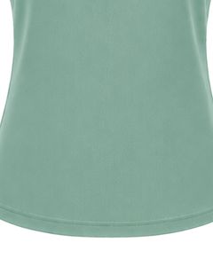 Manufacturer Mint Green Women Casual Summer Blouse Elegant Flower Neck Short Sleeve Fashion Loose Fit Daily Wear <b>Top</b> Shirt - Product Image 6