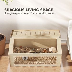 Habitat della gabbia per animali domestici da 39 pollici per criceto nano gerbillo criceto cavia e quercia di ratto con finestra in acrilico e piano apribile - Product Image 4