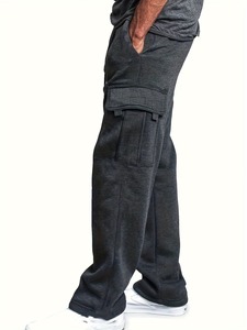 Pantalon de jogging cargo droit pour homme, personnalisable, de haute qualité, style décontracté, avec braguette boutonnée, en coton, pour l'automne - Product Image 3