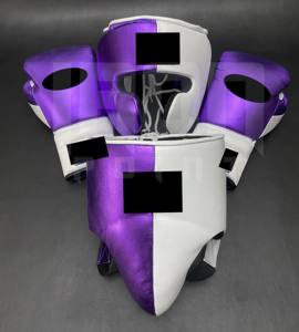 Set de Boxeo Personalizable de Alta Calidad, Protector de Cabeza y Mejillas, Cuero Vacuno 100% Genuino, Acolchado Grueso de 4 Capas, Transpirable - Product Image 3