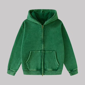 Sudadera con Capucha y Cremallera para Hombre, Corte Regular, Forro Polar, Informal, para Otoño, Color Sólido, Tejido de Algodón, Cremallera Completa, Bolsillos Delanteros - Product Image 3