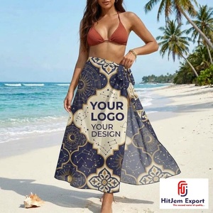Custom Printed Eco-Friendly Anti-UV Breathable Sarong Tropical <b>Hawaiian</b> Beach Wrap Pareo Lightweight Swim Cover Resort Wear OEM - Product Image 6
