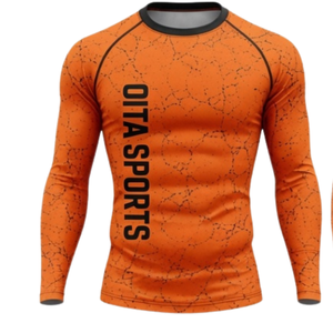 Ensemble de vêtements de sport pour homme, manches longues et leggings, Orange Active Performance Training, compression, fitness, entraînement, gym, sportswear, athlétique - Product Image 3