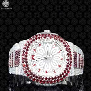 Reloj Redondo de Acero Inoxidable para Mujer Charm_Jewells con Bisel de Rubí, Cristal de Zafiro, Cuarzo Analógico, Lujoso y Moderno, 40 mm - Product Image 1