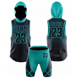 Conjunto de Uniforme de Fútbol de Manga Corta, Malla Sublimada, Colores Personalizados del Equipo, Ropa Deportiva con Capucha - Product Image 1