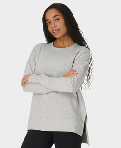 Sweat-shirt en molleton à col rond pour femme, personnalisé avec un logo brodé, imprimé, décontracté, surdimensionné, manches longues, polyester/coton - Product Image 1