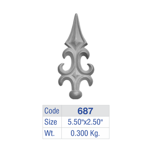 Embout de balustrade en aluminium Fleur de Lys, pointe de clôture en fonte, capot de poteau décoratif pour portail de villa de luxe, embout de balustre tri-point - Product Image 1