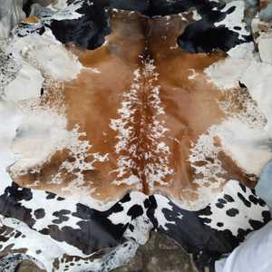 Genuine Cow Skin Leather Full Pelt Hair on Natural Black White Spotted Breathable Varsity Jacket with 100% Polyester Filling - Product Image 6