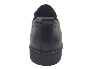Mocasines Negros de Cuero Genuino con Punta Redonda, Sin Cordones, Transpirables, con Suela de Goma Antideslizante, Decoración Metálica, Color Sólido, para Todas las Temporadas - Product Image 5