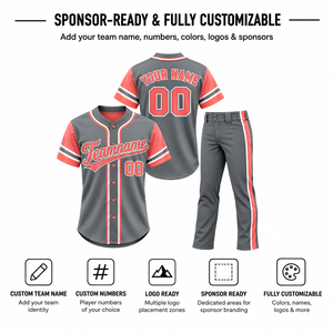 Conjunto de Uniforme de Béisbol de Alta Calidad para Adultos, Manga Corta, Impresión Sublimada, Absorbe la Humedad, 100% Poliéster, Nombre y Número del Equipo - Product Image 2