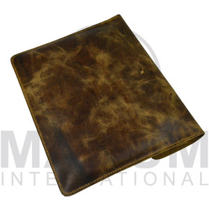 MAKUM INTERNATIONAL Brown Leather <b>Laptop</b> <b>Sleeve</b> with Flap Closure and Inner Pocket for Portable Protection Model MI-LLC-520 - Product Image 4