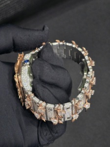 Reloj de Lujo para Mujer, Automático, Mecánico, de Acero Inoxidable, Cuadrado, Analógico, con Cristal de Zafiro y Brazalete con Incrustaciones de Diamantes - Product Image 6