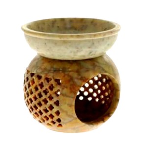 Quemador de aceite aromático de esteatita Natural blanco curvo hecho a mano con forma de búho para decoración del hogar, regalos de oficina o uso en hoteles - Product Image 4