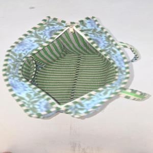 Quilted Cotton Geometric Pattern Tote <b>Bag</b> with Zipper Closure Shopping & Travel <b>Bag</b> - Product Image 3