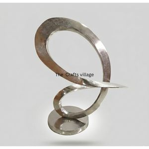Trending Product Silver Metal Sculpture Modern Figurine Decorative Home Office <b>Table</b> Decor Elegant <b>Decoration</b> - Product Image 1