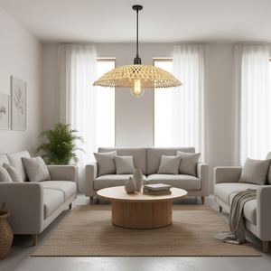 Minimalist Bamboo Lampshade Hanging <b>Light</b> <b>Cover</b> for Modern Home Decor Home Decor Handmade Eco-friendly Indoor Lighting - Product Image 3