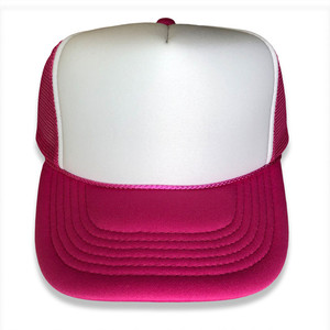 Casquette de camionneur en toile respirante et imperméable à 6 panneaux en maille rose, réglable, unisexe, style décontracté, pour adultes, toutes saisons - Product Image 1