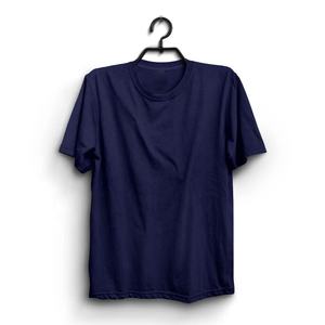 T-shirt décontracté unisexe en coton doux, bleu marine uni, écologique, personnalisable, à manches courtes et col rond, pour un usage quotidien - Product Image 1