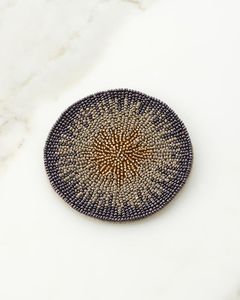 Premium Quality Best Artisans Handmade Round Embroidery Glass <b>Coasters</b> Floral Beadwork Classic Design Eco-Friendly Mats Pads - Product Image 4