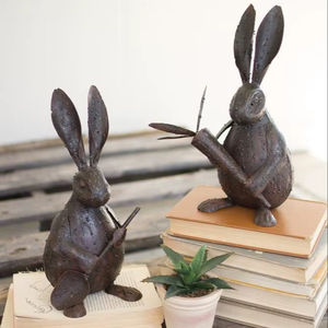Aluminum Bunny Statue <b>Garden</b> Decor Ideal <b>For</b> Home <b>Gardens</b> Lawns Pathways And Decorative Outdoor Corners - Product Image 1