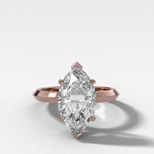 Bagues de fiançailles solitaires en diamant taille marquise 2 carats, en or massif 10K 14K 18K, avec bordure à lame et sertissage bas, pour demande en mariage et mariage de luxe - Product Image 3