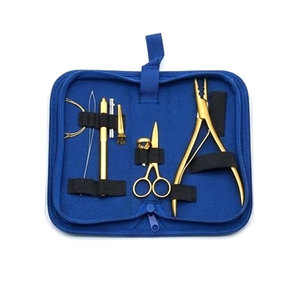 Professional Hair Extension Tool Kit Stainless Steel <b>Beading</b> Tools with Storage Case Scissors Pliers Pulling <b>Needles</b> Hook Loop - Product Image 1