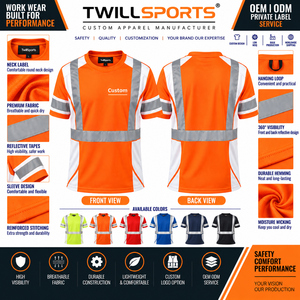 Hot Sale <b>High</b> Visibility Safety Reflective Hi <b>Vis</b> <b>T</b>-<b>Shirt</b> Work Wear Waterproof LED Flash Customized Design Quick Dry Breathable - Product Image 6