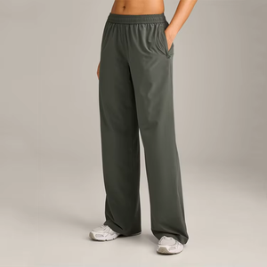 Men's Wide Leg Pants <b>Elastic</b> <b>Waist</b> Lightweight Spandex Polyester Casual Summer <b>Trousers</b> With Side Pockets - Product Image 2