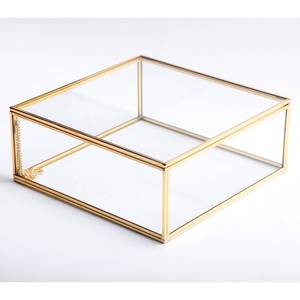 Vintage Customizable Size Jewelry <b>Box</b> Beautiful <b>Glass</b> Design Jewelry <b>Box</b> Handmade Classic Jewelry Gold Plated - Product Image 2