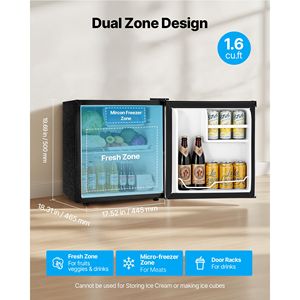 Frigorifero Compatto a Porta Singola da 1,6 Cu.Ft, Mini Frigo con Temperatura Regolabile, Ripiano in Metallo, Efficienza Energetica per Hotel - Product Image 2