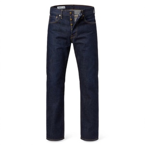 Nouveau jean en denim délavé foncé coupe droite pour homme, pantalon décontracté uni avec rivets de BD - Product Image 4