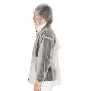 Veste de pluie transparente imperméable pour hommes et femmes, légère, coupe-vent, à capuche, entièrement zippée, pour toutes les saisons - Product Image 3