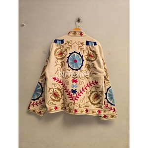 Colorful Embroidered Velvet <b>Fleece</b> <b>Jacket</b> Women's Autumn Stand Collar Inside Cotton <b>Lined</b> <b>Jacket</b> Coat - Product Image 2