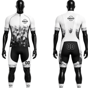 Ensemble maillot et short de cyclisme unisexe Orvo Sports, rouge, blanc, noir, respirant, manches courtes, kit d'équipe de course sur route, 100% respirant - Product Image 3