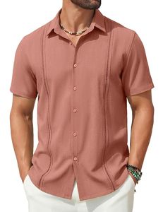Camisas Personalizadas al por Mayor para Hombre, Manga Corta, Cuello Abotonado, Estilo Casual, para Playa y Verano, Fabricante y Proveedor OEM - Product Image 1