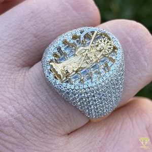 Luxury Moissanite Diamond Grim Reaper <b>Ring</b> For <b>Men</b> Hip Hop Iced Out 925 <b>Silver</b> Statement Jewelry - Product Image 3