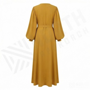 ชุดกิโมโนแบบ OEM ปี 2025 เสื้อคลุมอาบายะ ผ้าโพลีเอสเตอร์เนื้อนุ่ม ยืดหยุ่นสูง หนาขึ้น สำหรับผู้หญิงมุสลิม คอวี แขนยาว เหมาะสำหรับงานปาร์ตี้ รอมฎอน งานแต่งงาน - Product Image 2