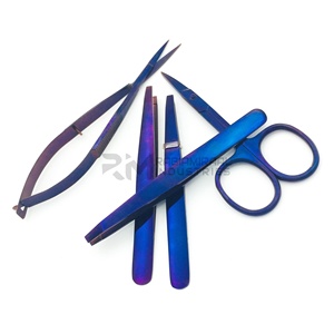 Pince à épiler sourcils RMI en acier inoxydable, couleur plasma bleue, biseautée, pour l'épilation, marque privée - Product Image 4