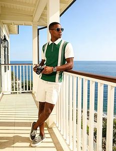 Men Summer <b>Knitted</b> Embroidered 100% Cotton Quick Dry Short Sleeve Custom Logo Joggers Suits <b>Set</b> Shirt and Short <b>Set</b> - Product Image 5