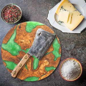 เขียงไม้ทำมือเคลือบอีพ็อกซี่ & ถาดเสิร์ฟชีส ผลไม้ เนื้อสัตว์ - ของตกแต่งบ้าน ถาดไม้สำหรับเสิร์ฟชีส ผลไม้ เนื้อสัตว์ - เหมาะสำหรับใช้ในครัว - Product Image 2
